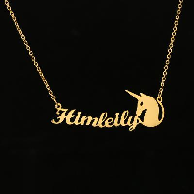 China FASHIONABLE Custom Personalized 18k Gold Stainless Steel Name Necklace Letter Pendant Necklace for sale