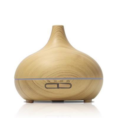 China Wood Grain 300ml Mist Spa Aroma Diffuser Light Vase 6 Hrs for sale
