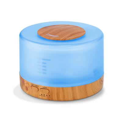 China Air Fresh 500ml Aroma Diffuser 12W Home Wooden Tabletop 14 Colors LED Light for sale