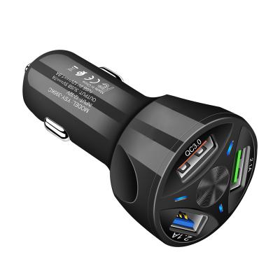 China QC3.0 3A Chip Quick Charge LED Light Car USB Fast Charging Charger/Smart Quick Charge 3 USB Ports Car Charger Mobile Phone for sale