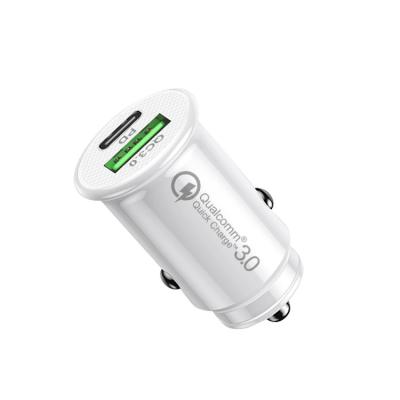 China UniversalÂ   Mini size 18W palladium car adapter fast charging Q3.0 usb car charger for iphone11/12 for sale