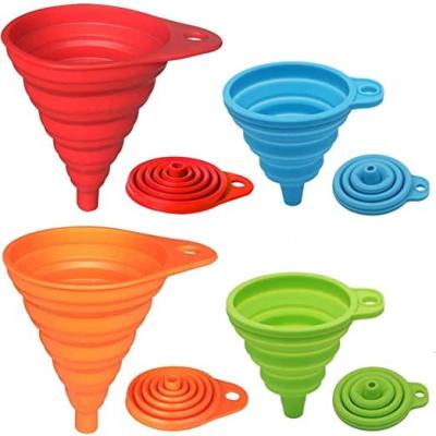 China Foldable Food Grade Silicone Collapsible Funnel For Home Kitchen for sale