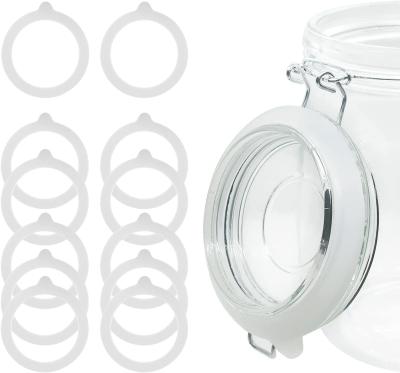 China Gaxeta branca personalizada da borracha de silicone para o utensílio do frasco do armazenamento do alimento à venda