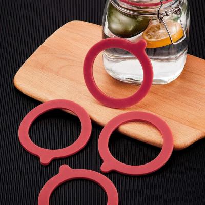 China Customized Silicone Rubber Rings For Glass Jars Airtight Glassware Red Color for sale