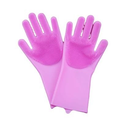 China Multifunctional Silicone Rubber Brush Gloves Heat Insulated For Dishwasher for sale