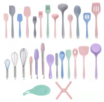 China Anti Scald Anti Aging Silicone Fork And Spoon Set For Kitchen Baking Cooking for sale