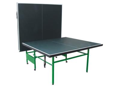 China Removable Indoor Table Tennis Table Blue Color With Steel Leg Plastic Wheel for sale