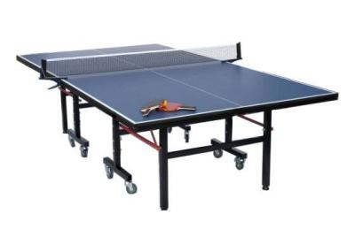 China Economic Indoor Table Tennis Table 15mm Top Thickness Blue Color With Steel Leg for sale