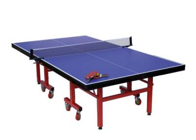 China Standard Size Competition Table Tennis Table Portable Red Leg Color For Club for sale