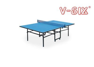 China Blue Top Foldable Table Tennis Table Indoor Standard Size With 16mm Table Thickness for sale