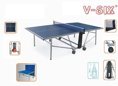 China Double Table Tennis Folding Table With Wheels , Professional Ping Pong Table For Play for sale