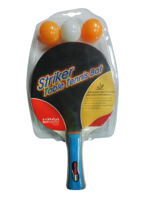 China Single Racket Blister Table Tennis Rackets with 3 balls for family recreation for sale
