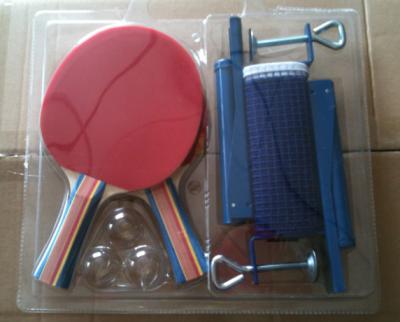 China Good Ping Pong Paddles Poplar Plywood , Table Tennis Rackets Yellow Sponge With Post Net for sale