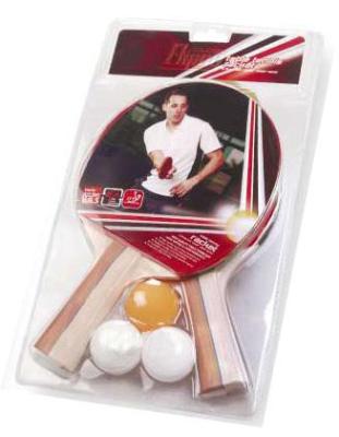 China Dois bastões e tênis de mesa de três bolas ajustado com pacote de bolha para a recreação à venda