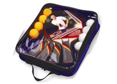 China 4 Bats / 8 Balls Table Tennis Set PVC Bag Contour Handle With Multi Laminate Grip for sale