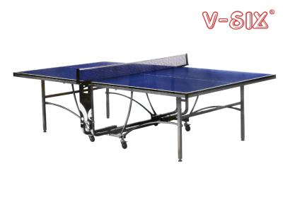 China Blue Color Standard Foldable Table Tennis Table Stable Structure For Office Exercise for sale