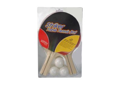 China Portable Table Tennis Set Heat Seal Packing 2 Rackets with 3 White Balls Rubber Pimple Out for sale