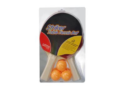 China Poplar 5mm Plywood Ping Pong Set 1.5mm Sponge Pimple Out Rubber In Heat Seal Packing for sale