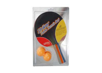 China Single Racket with 2 Orange Balls Color Handle Pimple Out Rubber Plywood for Family Play for sale