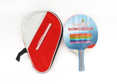 China Ping Pong Paddles Long Handle Poplar Plywood Reversed Rubber Bats Packed in Bag for sale