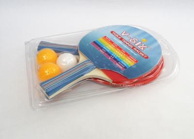Chine La chauve-souris bleue de ping-pong de ping-pong de poignée avec des boules manie la batte dans de bouton/le caoutchouc pour le jeu de famille à vendre