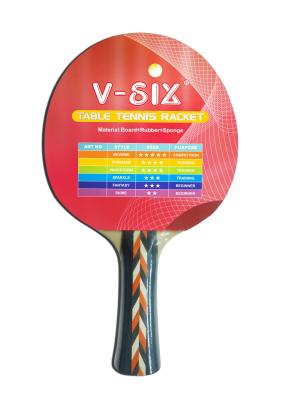 China Linden Wood 6mm Table Tennis Bats , Good Ping Pong Paddles With Orange Sponge 1.8mm for sale