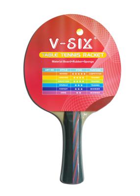 China 6mm Table Tennis Bats Linden Wood, Orange Sponge 1.8mm Color Handle PingPong Paddles for sale