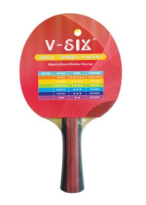 China Color Handle Paddles Linden wood, White Sponge Reverse Rubber Table Tennis Racket for sale