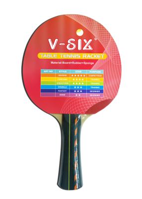 China Laminated Color Handle Paddles, Reverse Rubber Sponge Poplar Plywood Rackets for sale