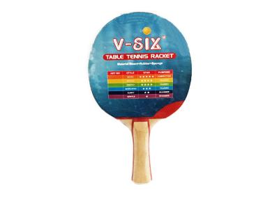 China Double Pimple Out Ping Pong Paddles Long Handle With Red Line For Family Recreation for sale