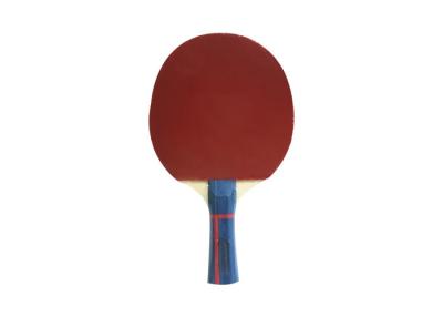 China Poplar 6mm plywood Table Tennis Rackets Color Handle with Reversed ITTF Rubber for sale