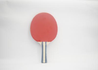 中国 1.5MMの#2オレンジのスポンジが付いている純粋な色の縞様式の卓球ラケット 販売のため