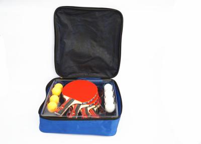 Chine Carry Bag Packing Table Tennis a placé 4 battes 8 boules d'ABS avec la poignée durable en caoutchouc de couleur à vendre
