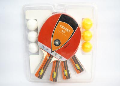 China Custom Logo Table Tennis Set 4 Bats With 6 ABS Balls 7mm Plywood 1.8mm Sponge for sale