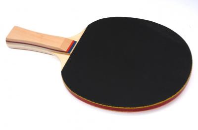 China Recreation Table Tennis Rackets Inverted Rubber 5 Ply Blade Concave Handle Red / Black for sale