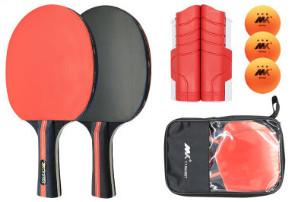 China 5 Layer Black Plywood Table Tennis Racket Set Straight Handle for sale