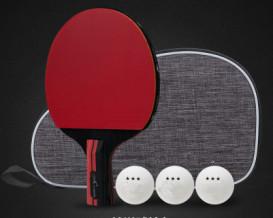 Chine La palette droite de ping-pong de poignée a placé le caoutchouc inverse de carbone d'éponge élastique noire rouge de lame à vendre