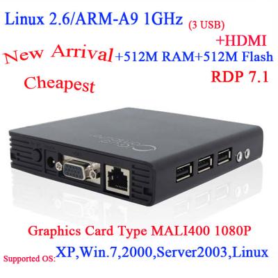 中国 FL200 無線小型軽量クライアントの小型 PC は リナックス 2.6 の二重中心 1Ghz の RAM の Fash RD を埋め込みました 販売のため