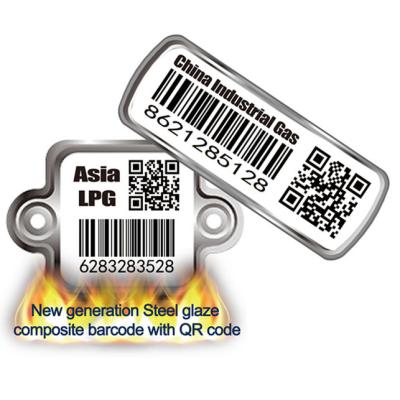 China Lpg Cylinder Barcode Tag Corrosion Resistance White Base Black Word Easy To Read for sale