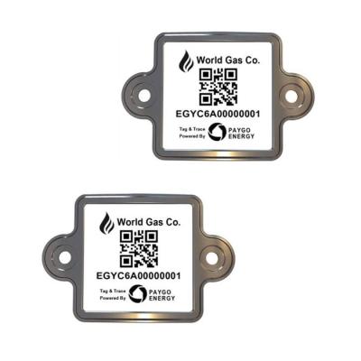 China Xiangkang Cylinder Digital Identity Identification With QR Barcode Tag Labels Anti-UV for sale