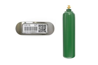 China Oxygen Cylinders Metal Ceramic Cylinder Barcode Anti UV Asset Management for sale