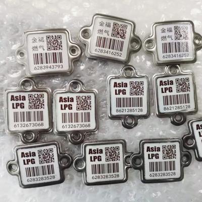 China LPG Cylinder Metal Barcode Tags Anti Rust Waterproof OEM for sale