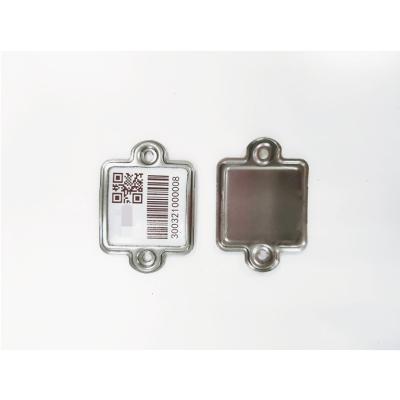 China Permanent LPG Cylinder Tracking Metal Barcode Tag Soaked With Anti Rust Oil for sale