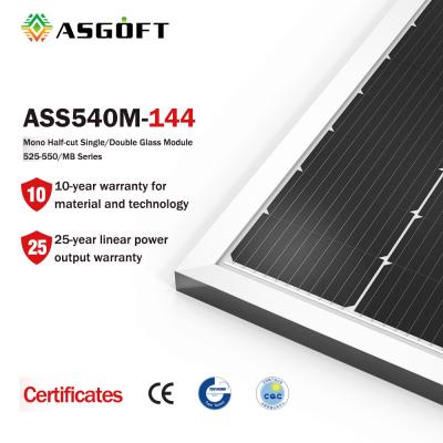 China Roof Mounting Solar Monocrystalline PV Panels 540 Watt 600w 550 Wp for sale
