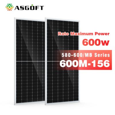 China Full Black Off Grid 600 Watt Solar Photovoltaic Monocrystalline PV Panels System For House Electricity for sale
