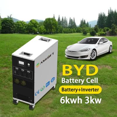China Asgoft 3kw 6kwh 25.6v 235ah Home or outdoor Portable Charger All In One Solar Generator for sale