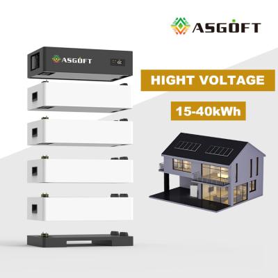 China Stacked Lithium Battery 15kwh -40kwh Power Bank 100Ah 153.6V-409.6V Ess Solar Energy Storage System for sale