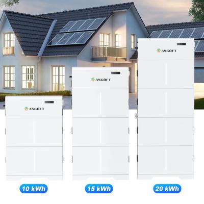 China 10KWH 15KWH 20KWH  Solar High Voltage Stackable LiFePO4 Energy Storage Battery for sale