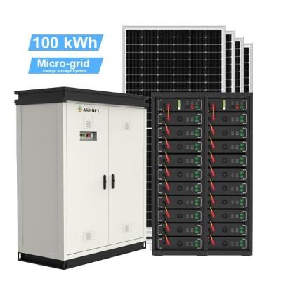 China Complete 50kWh 60kWh 70kWh Solar System Kit Hybrid 100kWh Energy Storage Battery for sale