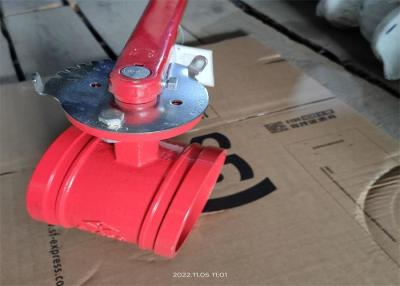 China Size 200mm Red Butterfly Valve Fire Protection Clamp Connection for sale